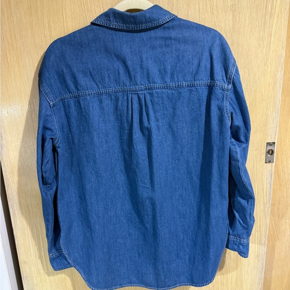 Button-down Fall Blue Jean Denim Shirt - Picture 4 of 5